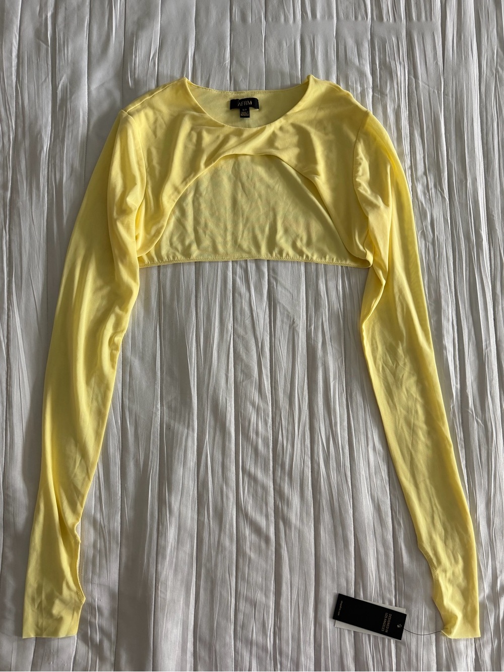 AFRM long-sleeve ultra-crop bolero shrug top